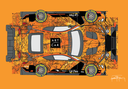 ART CAR GT3 Burned by Jean Boghossian Blueprint A3